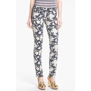 TORY BURCH Alexa Floral Print Cropped Skinny Jeans